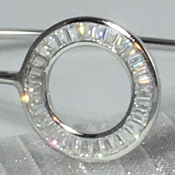 Mia Sarine CZ Sterling Silver Cuff Bangle - Picture 2 of 4